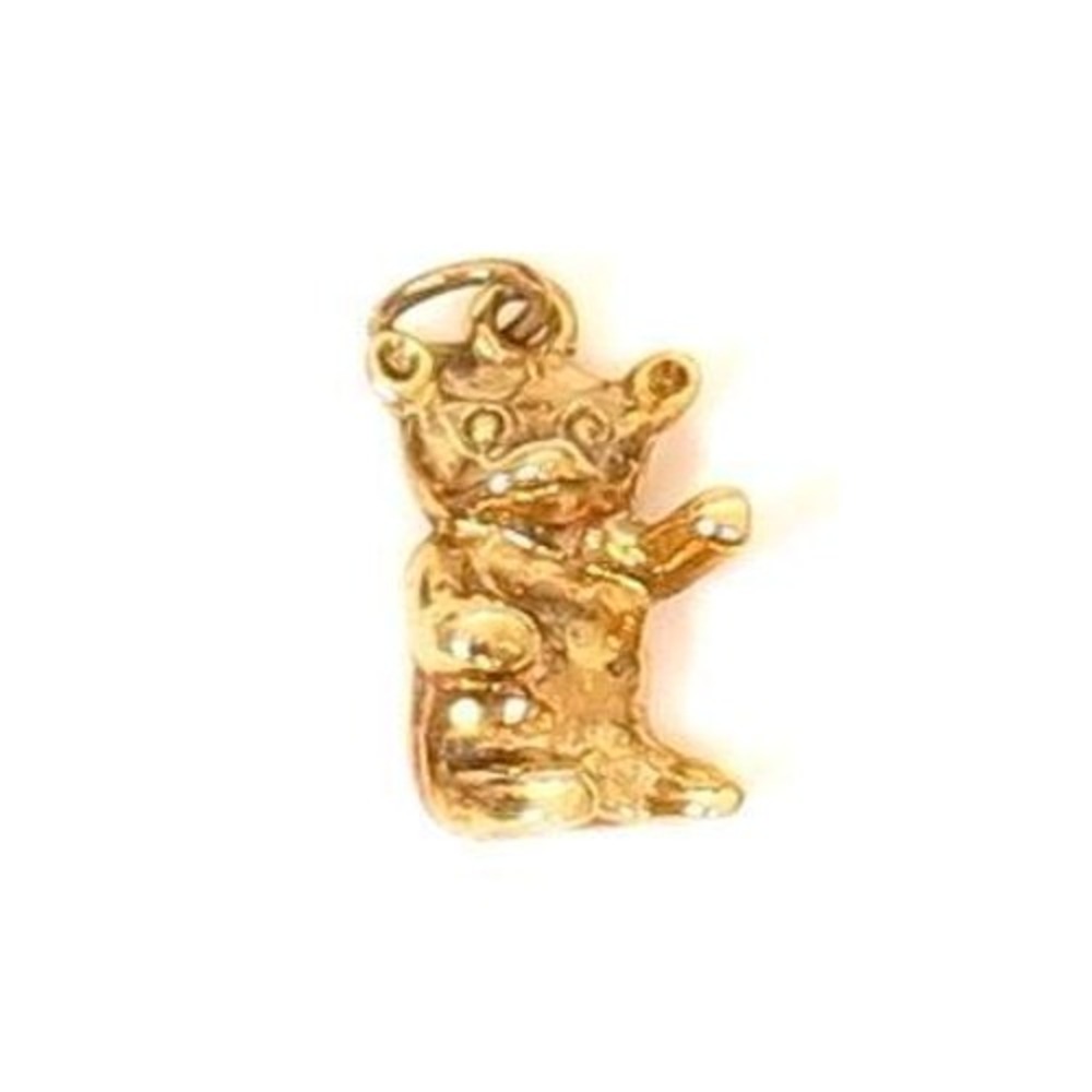 Vintage Signed Van Dell Sterling Silver Gold Vermeil Teddy Bear Charm 925